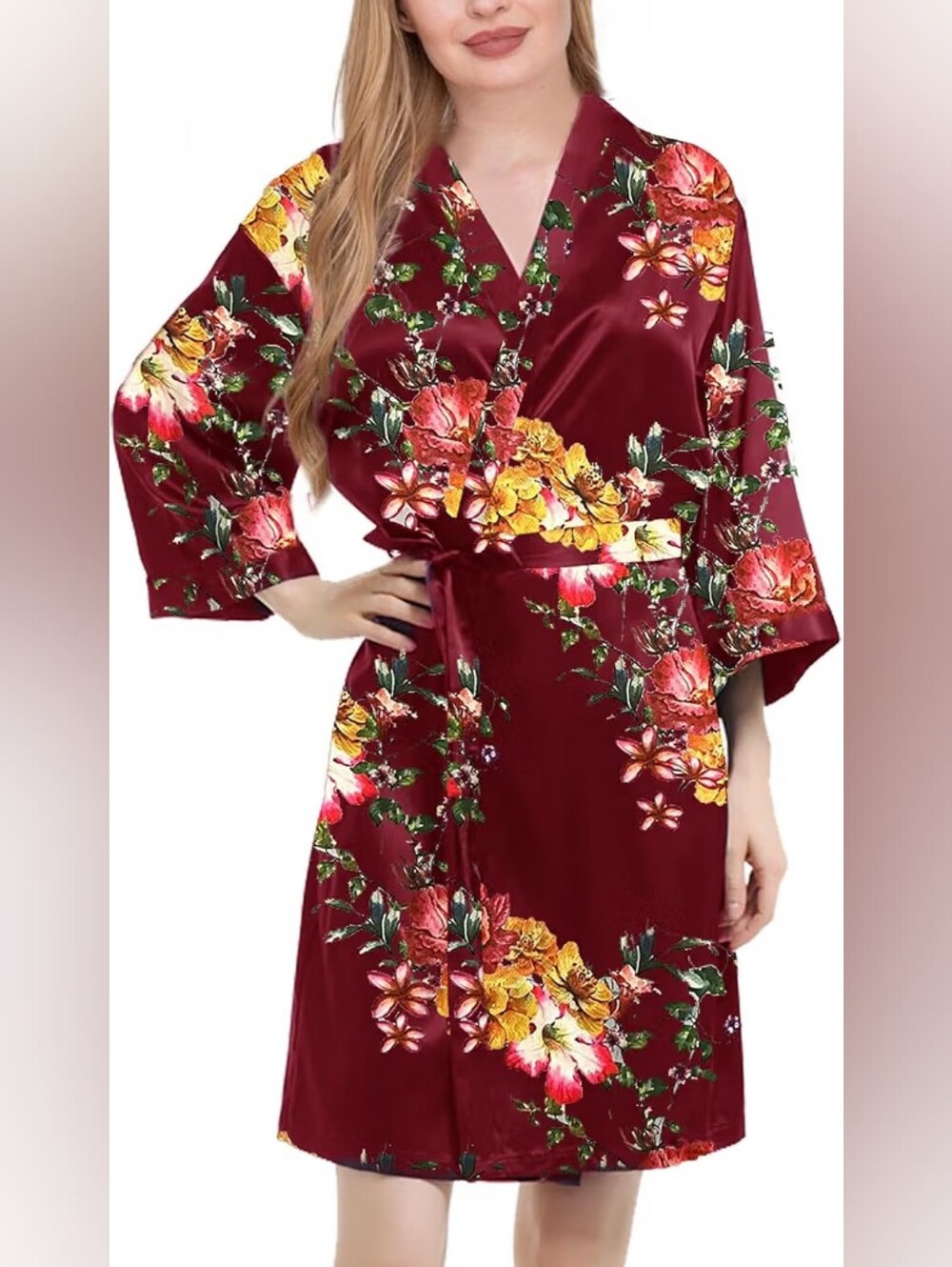 Satin Kimono Robe Silk Robe